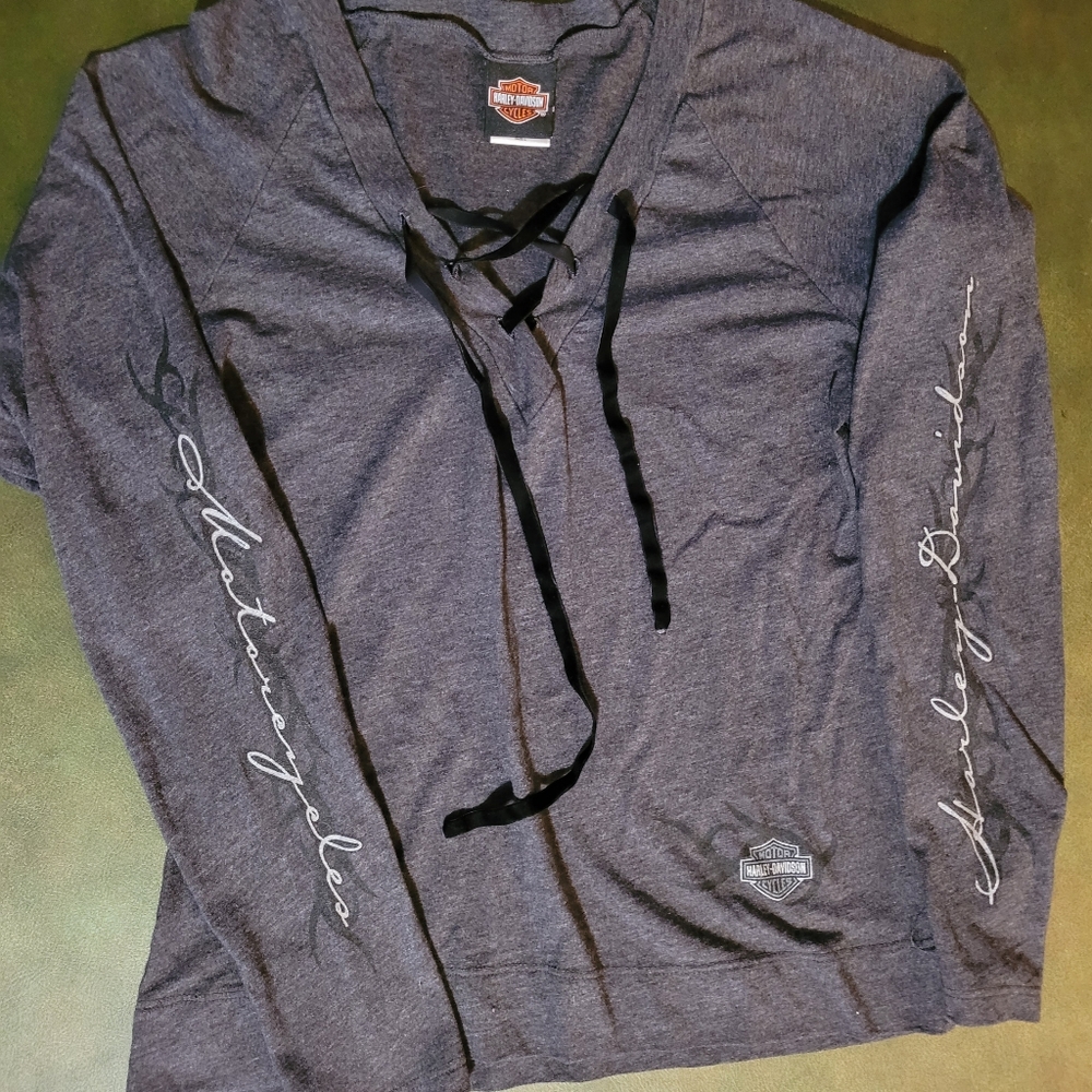 Harley Davidson tie front Long sleeve tee